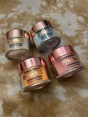 Dynamic Advanced Acrylic Powder Set - Pink, Blue, Gold, White - Dynamic